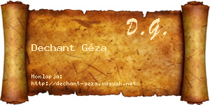 Dechant Géza névjegykártya